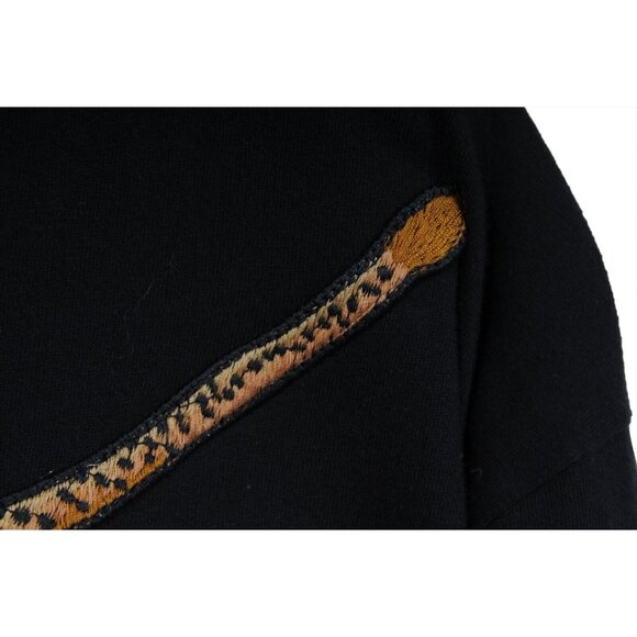 Gucci Mens Embroidered Leopard Logo T Shirt Medium Black Cotton Short Sleeve - Picture 8 of 11